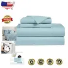 Luxurious 800 Thread Count Egyptian Cotton California King Sheet Set - Sky Blue