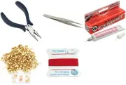Bead Tip Kit - Pliers, Tweezers, Cement, 100 Bead tips & Red Bead Cord #6