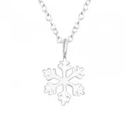 Kids Silver Snowflake Necklace