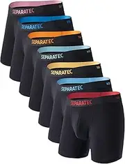 [Separatec] Men's Boxer Shorts, Pack of 7, Double Bag, Men's Underpants, Bamboo Rayon, Breathable, Soft Underwear