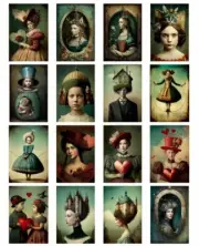 16 Pcs Peculiar Portraits Tags Junk Journal Scrapbook Usa