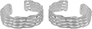 [Pure Hands] Handwoven Brass Cuff Bracelet Collection, Braided Artisan Designs, Silver, Tarnish-Resistant Jewelry