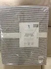 Pottery Barn Kids Organic Jersey Stripe Full Sheet Set NWT Gray