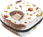 Period Bag,Sanitary Napkin Storage Bag,Autumn Leaves Mushroom Animal,Tampon Holder for Purse