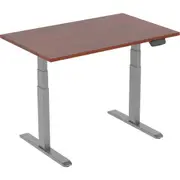 ERGOVIDA Sit-Stand Straight Electric Desk Grey Frame 1500 x 750mm Dark Walnut Top