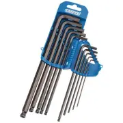 Draper Extra Long Metric Hex and Ball End hex Key Set 10 Piece 33719
