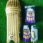 SG CRICKET BATTING PADS & GLOVES COLOURED COMBO MATERIAL POLYSTER