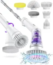 6 in 1 Electric Scrubber Spin Turbo Scrubber Cordless Cleaning Brush Bathroom