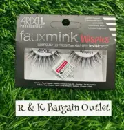 ARDELL FAUX MINK EYELASHES - WISPIES BLACK STRIP LASHES ~ 1 Pair