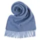 POLO Ralph Lauren刺繡小馬雙色流蘇羊毛圍巾(靛藍色)780918-3