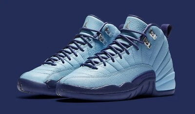 Nike Air Jordan XII 12 Retro GG Hornets Blue Cap size 9Y. 510815-418.