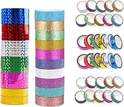 DIY Foil Glitter Washi Tape - 32 Rolls, 1.5cm/0.59Inch Thin Colored Masking Tape Set for Art, Scrapbook Tape, Decor & Crafts for Creative Projects