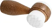 WRITWAA Travel Exfoliating Face Brush Coconut Cleansing Scrubber with Ergonomic Handle for Deep Skin Cleaning Gentle Massage and Compact Storage for Women