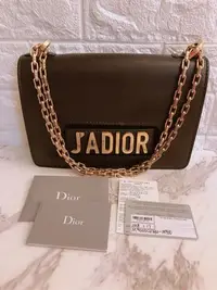 在飛比找Yahoo!奇摩拍賣優惠-（已售）Dior 迪奧 J'ADIOR 字母黑色金鍊翻蓋包 