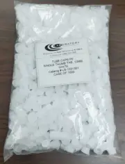 13MM TUBE SNAP CAPS, POLYETHYLENE, SINGLE THUMB TAP, WHITE, CS/1000