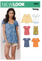 New Look Pattern 6891 Uncut peasant blouse BOHO Shirt Women 10 12 14 16 18 20 22