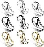COVITKAN 9 Pieces Zipper Lock Clips - 3 Colors Pull Replacement for Theft Deterrent, Dual Opening Backpack and Carabiner to Keep Closed