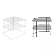 3 Tier Corner Plate Rack Storage Holder Stand Kitchen Plates Cupboard Organizer