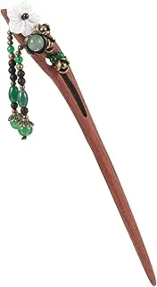 WRITWAA Vintage Sandalwood Hair Stick with Flower Tassel for Women Elegant Chinese Chopstick Hair Accessory for Parties Cosplay and Special Occasions