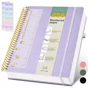 A4 Spiral Notebook Journal 8.5” X 11”, 256 Numbered Pages Hardcover Leather Jour