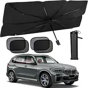 Car Sun Shades Windscreen with Side Shield, Universal Windshield Sunshades, UV Protection & Heat Insulation Front Window Visor Umbrella, Fits Most Car, SUV,RV (for SUV/RV/Large Car)