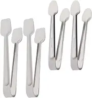 4Pcs Stainless Steel Multi Functional Food Tongs Heat Resistant Outdoor Barbecue Clips for Grilling Cooking and Serving Steak Vegetables and More Pointed