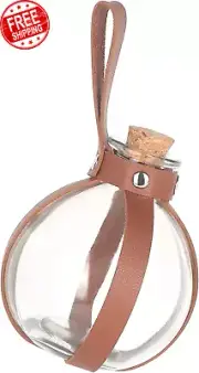 Decorative Glass Bottle (260 Ml Potion Bottle W/Brown Leather Case)