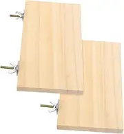 2Pcs Rectangular Parrot Platforms Wooden Bird Stands for Parakeet Canary and Birds Bird Perch Accessories for Birdcage