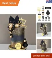 25 PCS Birthday Cake Topper Set, Acrylic Happy Toppers Numbers 0-9 Crown Ball...