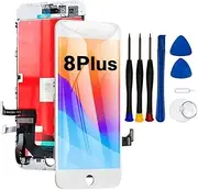 TAOYNJ for iPhone 7 Plus 8 Plus LCD Touch Screen Display Assembly Digitizer Replacement (White, 8 Plus)