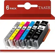 TAAUS Compatible 650xl 651xl Ink Cartridges, PGI-650 XL Cli-651 XL Replacement for PIXMA MG5460 MG5560 MG6360 MG6460 MG7160 MG7260 IP7260 IP8760 IX6860 MX726 MX926 (1 PGBK, 1 BK, 1 C, 1 M, 1 Y 1 GY)