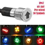 16mm 12V/24V Metal LED Dash Panel Warning Indicator Light For Car Boat Truck Van
