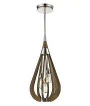 Bonito Rustic Tear Drop Pendant Light Medium Taupe Wood