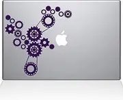The Decal Guru Steampunk Gears MacBook Decal Vinyl Sticker - 15" MacBook Pro (2015 & Older) - Lavender (1184-MAC-15P-LAV)