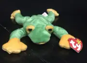 1997 Ty Beanie Baby Smoochy the frog Green and Yellow plush (NMWT)