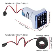 Digital Ammeter Voltmeter, 22mm Square Digital Tube Screen with Transformer,