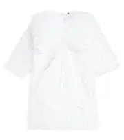 [Caroline Bosmans] Caroline Bosmans Bow-detail faux feather dress Y 12 white