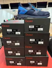 MENS DEXTER PRO BOA DEXLITE BOWLING SHOES - BLACK/BLUE - SIZE 9 RH BRAND NEW