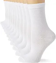 [FM London] Unisex Kids School Socks Breathable Durable Comfortable Fit 12 Pack, White, 27-30