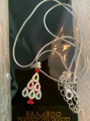 Vintage Collectible Genuine Austrian Crystal Christmas Tree Necklace - NEW