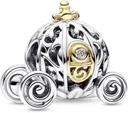 [PANDORA] Cinderella 100th Anniversary Disney Synthetic Diamond Charm 0.015ct TW GHI SI1 792553 C01 One Size Fits All Women One Size Stainless Steel No Gemstone, Einheitsgröße, Stainless Steel, No