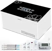 Insulin Cooler a Portable Insulin Cool Box for Medicines Mini Smart Electric Refrigerator Cooler Bag Thermostat Below 2 ° C- 25 ° C,1*Battery,2batteries