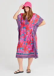 [Taking Shape] Taking Shape Long Printed Poncho in Multi, Viscose - Women's Accessories Multi