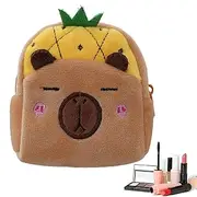 [mivceklw] Capybara Plush Pouch, Cartoon Wallet, Soft Small Organizer, Cute Cash Holder, Portable Storage Bag for Backpack, Headphones, Snacks, Candy, 3.54x3.94x1.97in, yellow, Se référer au descriptif