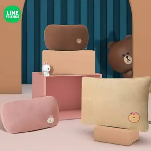 ⭐ LINE 頭枕 靠枕 腰枕 車用 家用 BROWN 熊大 CHOCO 熊美 CONY 兔兔