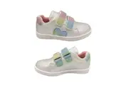 Grosby Sprinkle Girls Shoes Casual Sneaker Hook and Loop Glitter Straps