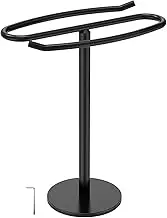 Hand Towel Holder Stand, S Shaped Stainless Steel Towel Rack, Free-Standing Towels Rack, with Non Slip Base, Black Elegant Watch Stand, for Bathroom Kitchen Vanity Countertop