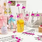Novelty Straws Juice 30pcs Bachelorette Cow Grade Bpa Free Decorative Paper