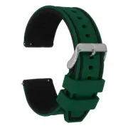 Silicone Watch Bands 24mm Soft Quick Release Watch Band, Green Black