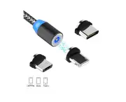 Chargers & Cradles Magnetic Usb Charging Cable 3 In 1 Charger With Led For Apple Micro Type